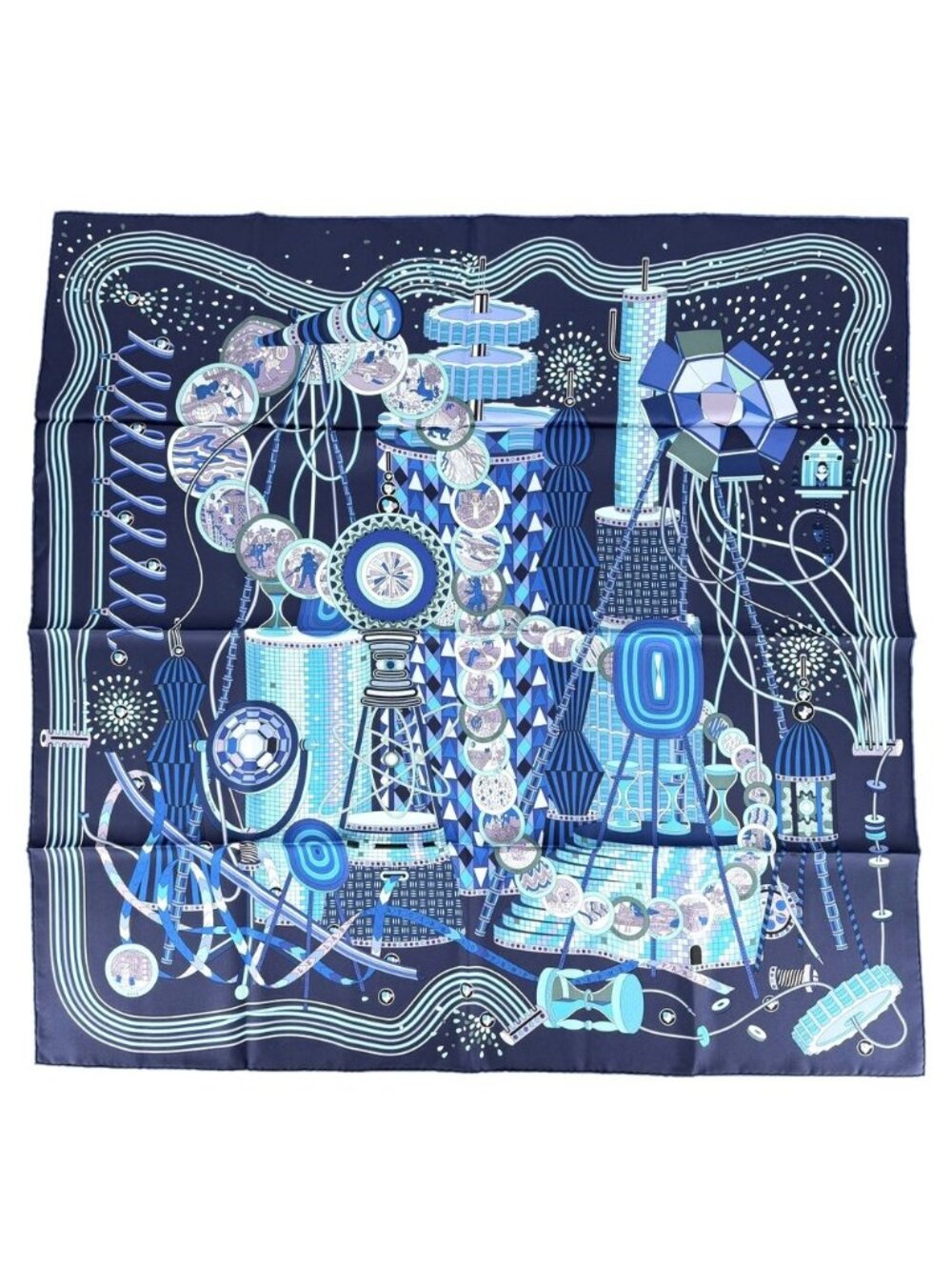 Hermes Scarf Carre 90 Lelaboratoire du Temps Laboratory of Time Items Carres